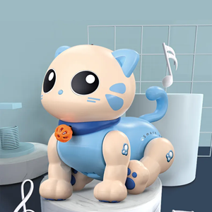 اسباب بازی ربات گربه موزیکال کنترلی آبی Robot Cat Toy for Kids, Remote Control Kitty Toys_اسباب بازی ربات